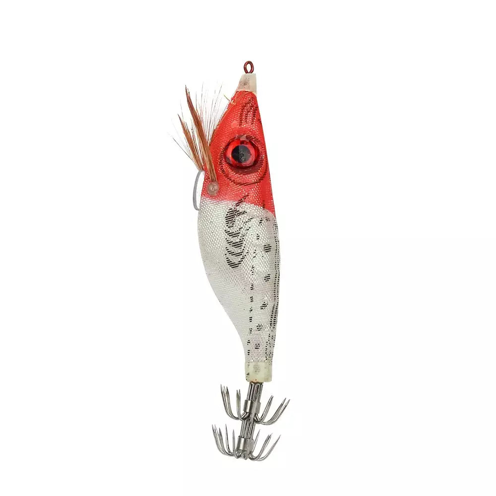 Dndyuju 5 pçs 9g/10cm isca de pesca chumbo chumbada lula gabarito gancho conjunto camarão de madeira artificial polvo choco camarão isca dura