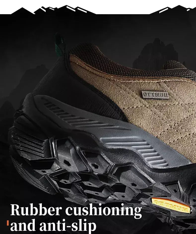 Humtto caminhadas sapatos dos homens de luxo designer inverno escalada trekking tênis para homens couro esportes ao ar livre trabalho homem sapatos 110282 Um