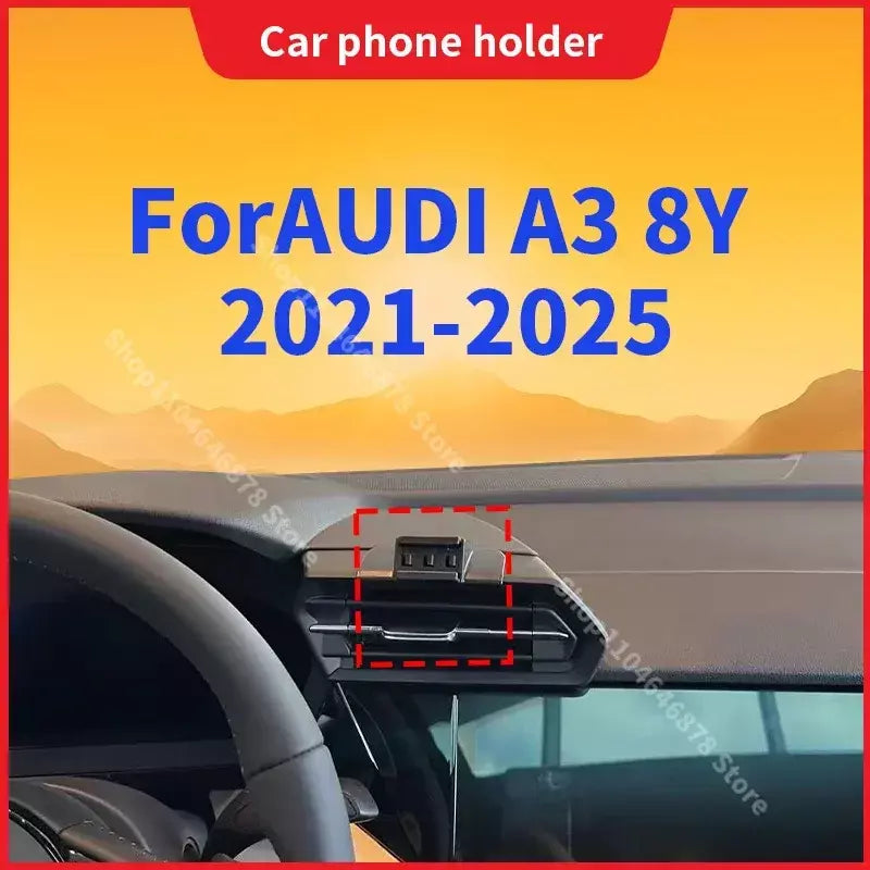 Para audi a3 8y 2021 2022 2023 2024 2025 suporte do telefone do carro especial suporte fixo base de carregamento sem fio acessórios interiores