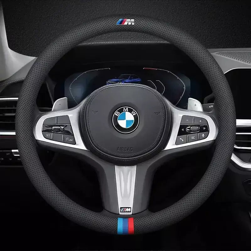 Para bmw m capa de volante do carro g20 f11 e87 f30 f10 x3 g01 x5 f40 f16 m3 x1 x7 1 3 5 7 série couro antiderrapante acessórios