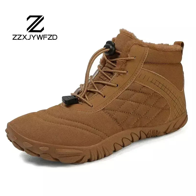 2024 novas botas de inverno para homens neve descalço mulheres ao ar livre antiderrapante pele quente tênis casuais plus size botas de tornozelo sapatos de caminhada