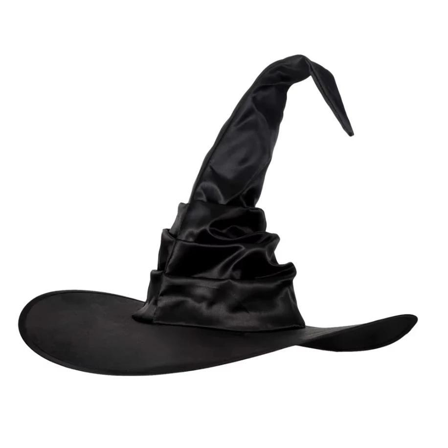 Halloween dobras bruxa feiticeiro chapéu preto festa cosplay traje chapelaria diabo boné adereços traje feminino acessório para festa cosplay