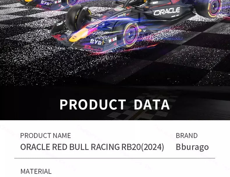 Bburago 1:43 Redbull 2024 RB20 # 1 # 11 F1 Racing Formula Car Simulação Estática Diecast Alloy Model Car