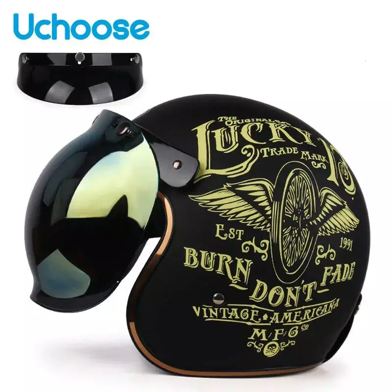 DOT Certificado Retro Capacete de Motocicleta Cafe Racer Rosto Aberto Casco Moto para Acessórios de Motocicleta Homens Cascos de Moto