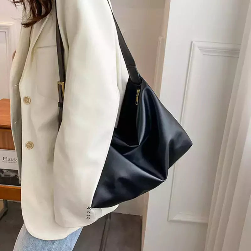 Bolsa Boston de couro PU para mulheres, bolsa de ombro de grande capacidade, bolsas crossbody, design de travesseiro vintage, casual