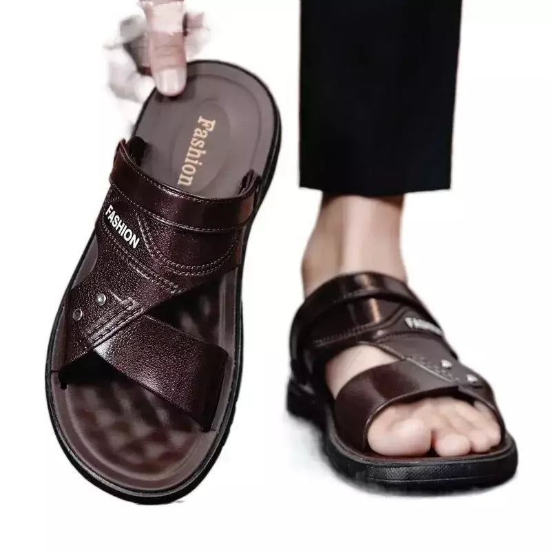 Sandálias impermeáveis de base grossa masculina, resistente ao desgaste, fundo macio, sapatos de praia antiderrapantes, chinelos casuais, 2 wear, verão, novo, 2022
