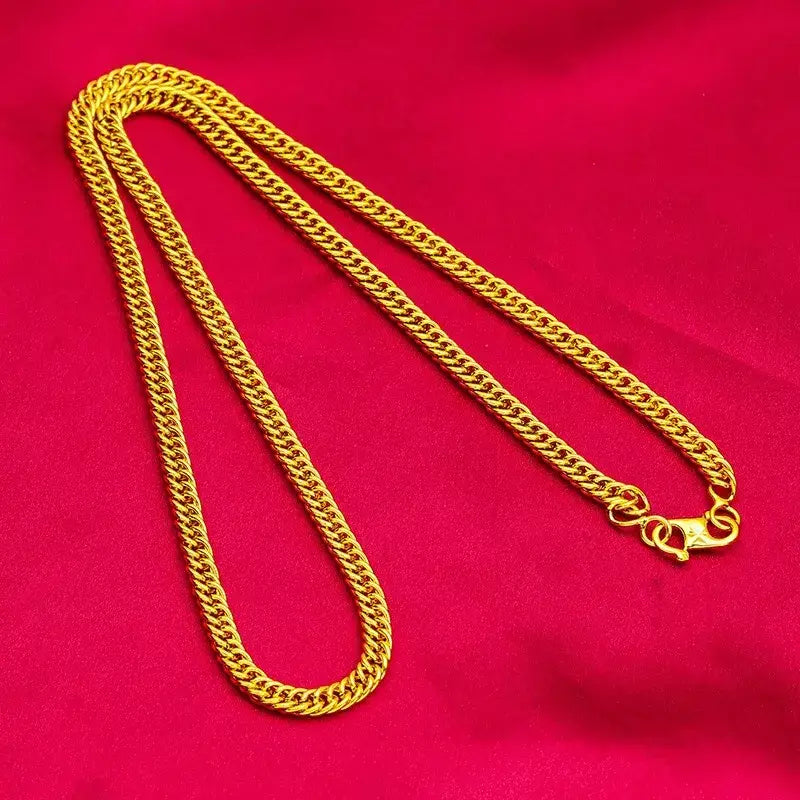 Feminino 9999 24k ouro real massa frita torção corrente colar de ouro moda massa frita torções colar de jóias de ouro
