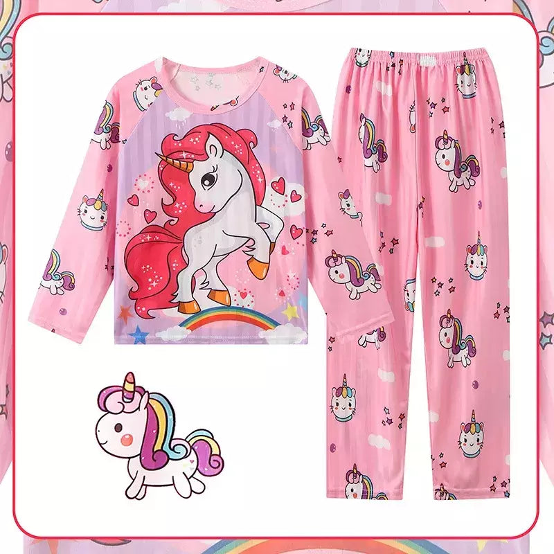 Crianças Minnie Elsa Duck Pijamas dos desenhos animados, roupas infantis para casa, conjuntos para meninos e meninas, terno de viagem, casual, novo, 2 peças por conjunto