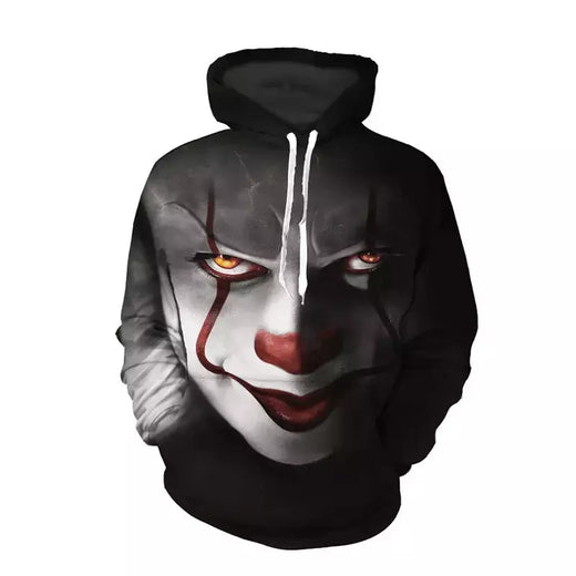 Moletons com capuz grandes para homens e mulheres, pulôver impresso 3D de filmes de terror, moletons legais, personalidade casual, nova chegada