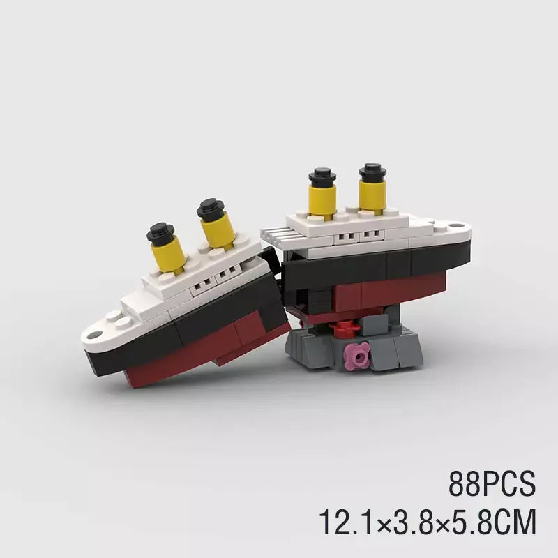 Titanic quebrar em meio rms cruzeiro afundou blocos de construção moc navio barco 3d modelo plástico diy steamboat presentes crianças brinquedos cidade filme