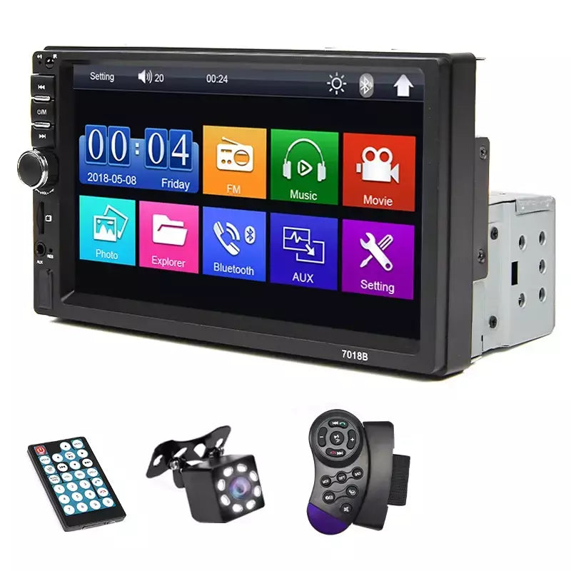 7 Polegada rádio do carro 1 din multimídia mp5 player espelho link tela de toque fm iso potência aux entrada bluetooth usb universal autoradio
