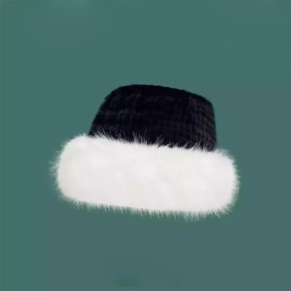 Chapéu de pele de vison feminino, grosso e quente chapéu de pescador, boné mongol, moda feminina coreana, novo, inverno
