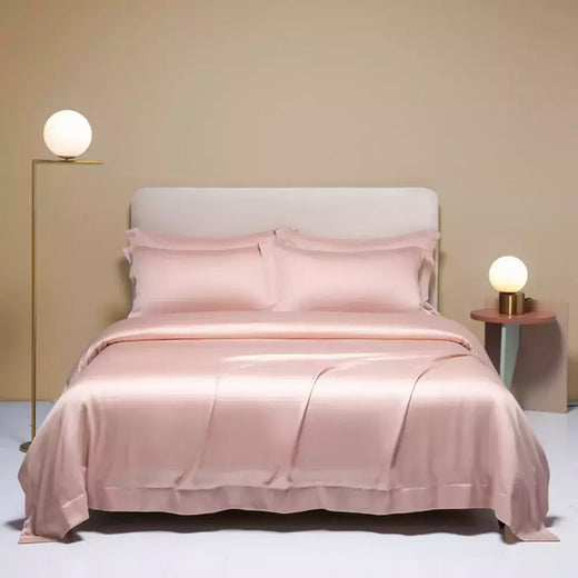 Liv-Esthete-Conjunto de cama cinza, capa de edredão, fronha, lençol, colcha, Double King Queen para dormir, 100% seda, Gift Set, verão
