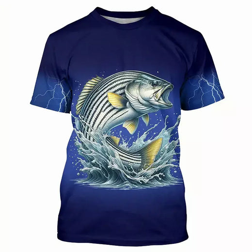 Bass atum pesca azul camuflagem manga curta camisa forrada de pesca de secagem rápida absorvente de suor confortável coágulo de pesca esportiva