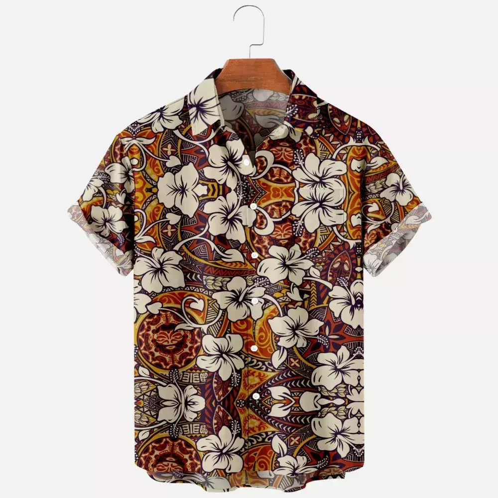 Moda masculina verão t-shirts havaiano impressão 3d aconchegante casual um botão camisas de manga curta praia camisas de grandes dimensões