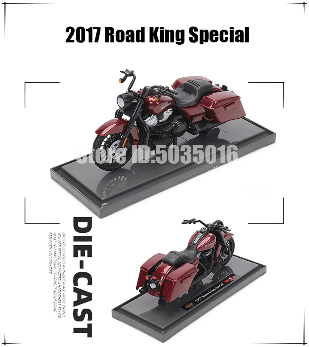 Maisto 1:18 Harley-Davidson Motocicleta 2022 Road King 2022 Fat Bob 114 Liga Modelo de Motocicleta Coleção de Carros de Brinquedo