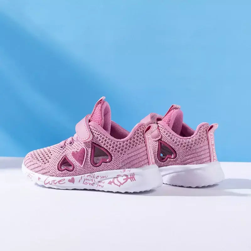 Meninas sapatos casuais luz malha tênis crianças verão primavera outono tenis bonito esporte dos desenhos animados feminino correndo meia calçado