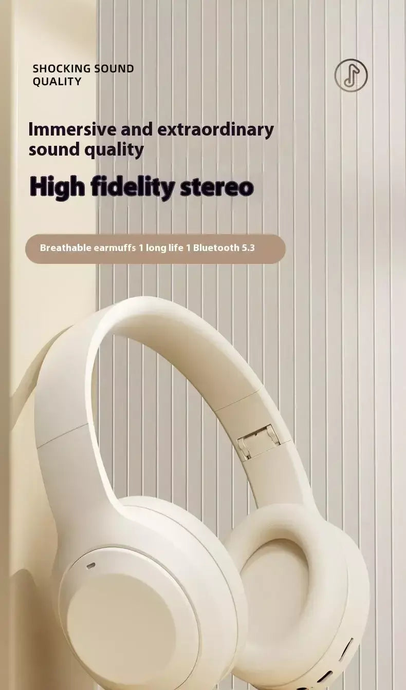 # Sem fio bluetooth 5.3 fones de ouvido sobre a orelha alta fidelidade estéreo verdadeiro esporte gamer fone tf/aux leitor música com hd microfone presentes