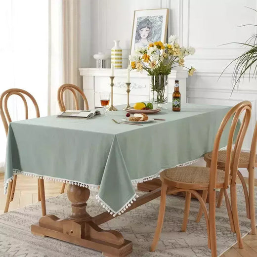 Toalha De Mesa De Mesa De Café De Algodão Retangular, Cobertura De Mesa Branca, Sala De Estar, Decoração De Casa, Pano, Casamento, Decoração De Natal
