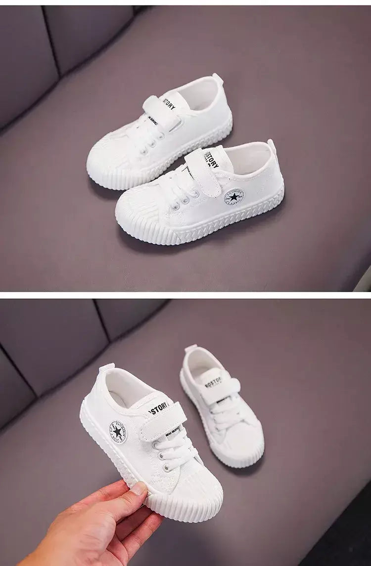Sapatos de lona infantis sola macia confortável sapatos de biscoito meninos e meninas respirável antiderrapante lazer esportes sapatos de lona