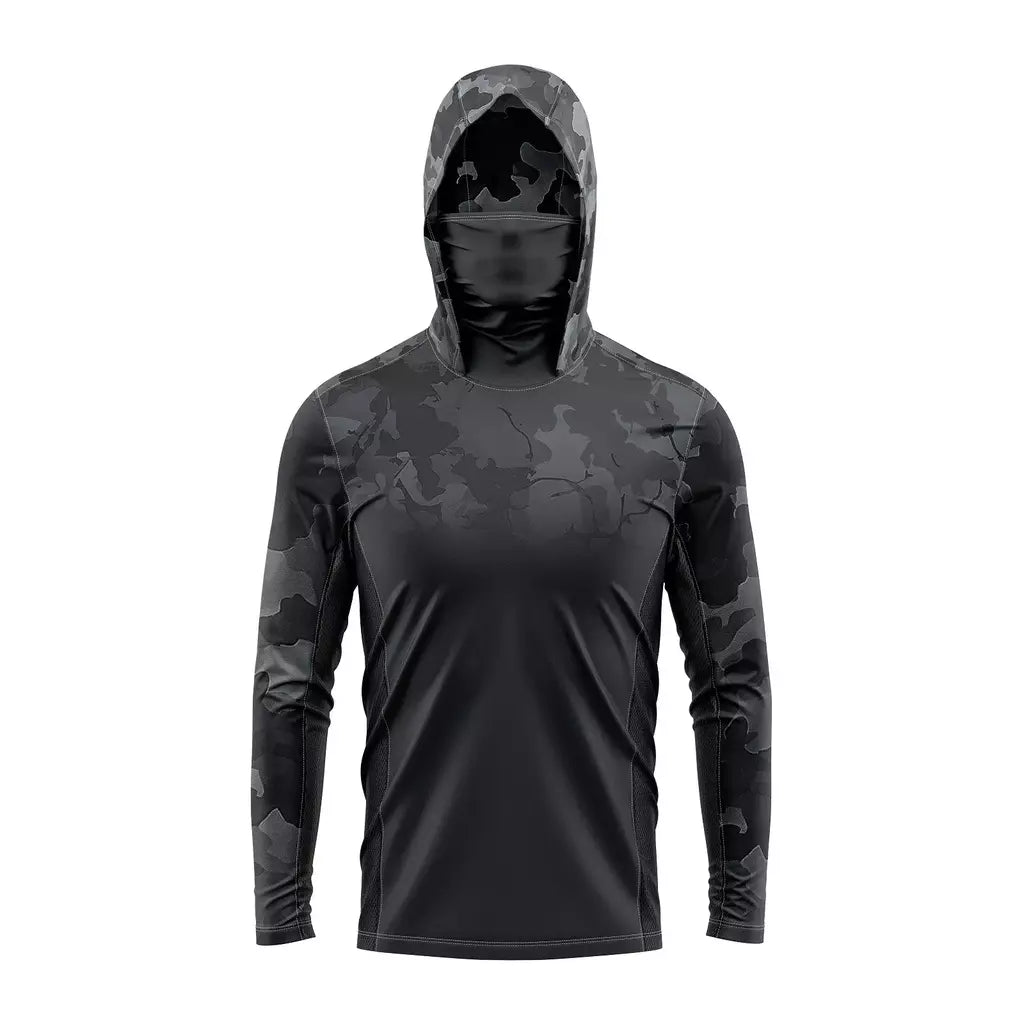 Camisa de sol de manga longa ao ar livre masculina fina camo respirável seda gelo nova camisa de pesca profissional com logotipo