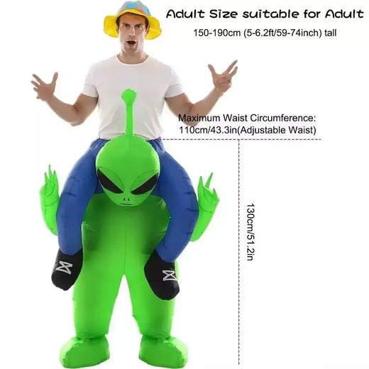 Fantasia de alienígena inflável para mulheres e homens Aldult Alien Party Ride on Animal Blow Up Costumes Halloween