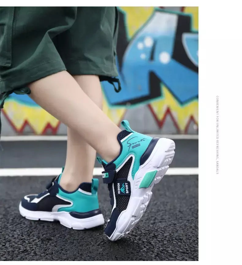 Única rede crianças sapatos meninos tênis verão respirável superfície antiderrapante meninas tênis casuais esportes correndo sapatos ao ar livre