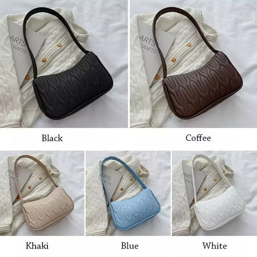 Bolsa de axilas de couro PU para mulheres, bolsa casual, bolsas de ombro femininas, luxo