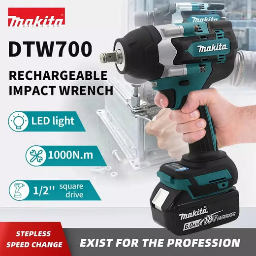 Makita dtw700 18v chave elétrica sem escova furadeira sem fio chave de fenda entrega gratuita grande torque ferramentas elétricas chave de torque