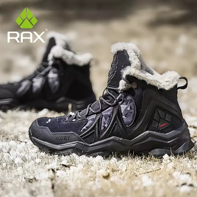 Rax à prova dwaterproof água caminhadas sapatos homens inverno ao ar livre tênis para homens botas de neve de pelúcia montanha botas de neve turismo ao ar livre sapato de corrida