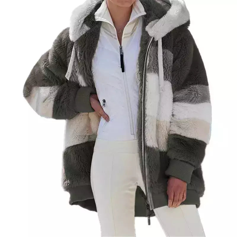 Casaco de capuz extragrande feminino com bolsos macios, streetwear quente, casaco solto, Lady Outerwear, outono, inverno, novo, 2023