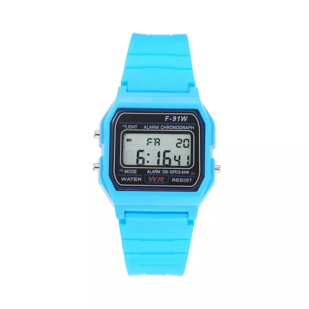 Novo esportes multifuncional crianças relógio feminino pulseira de borracha estilo F-91W relógio digital com alarme led backlight presente do estudante