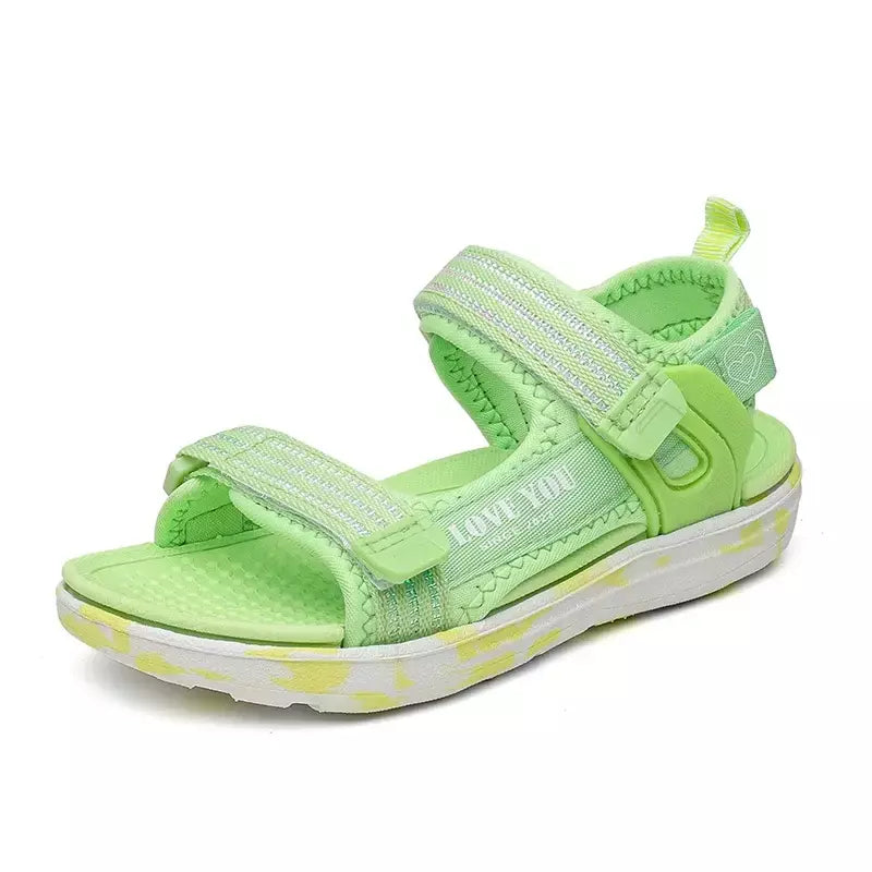Sandálias de verão para meninas, sandálias esportivas ao ar livre, sapatos de praia casuais, confortáveis, antiderrapantes, moda, tamanho 40