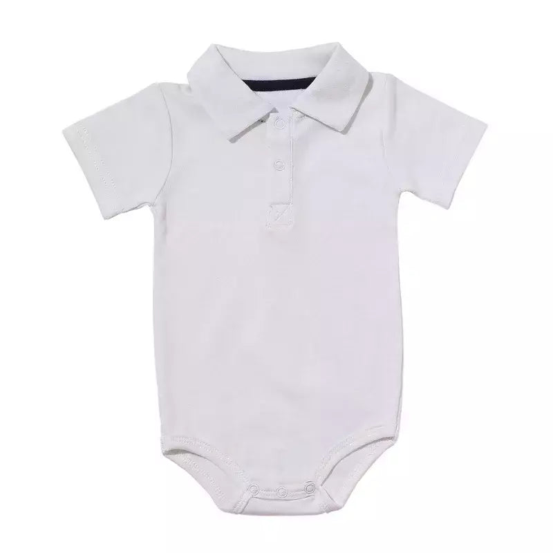 Verão bebê menino menina macacão turn-down collar infantil roupas de algodão recém-nascido macacão para 0-2y crianças bebe outfits