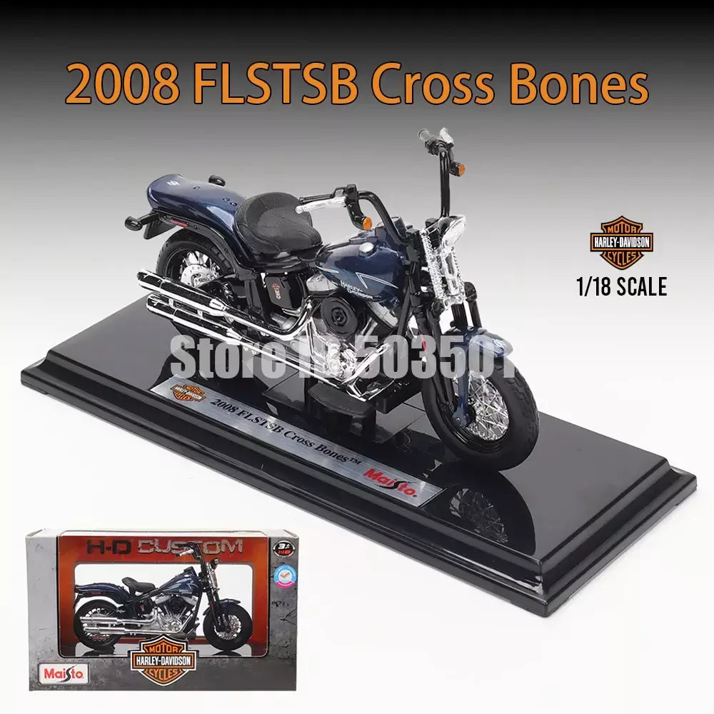 Maisto 1:18 Harley-Davidson Motocicleta 2022 Road King 2022 Fat Bob 114 Liga Modelo de Motocicleta Coleção de Carros de Brinquedo