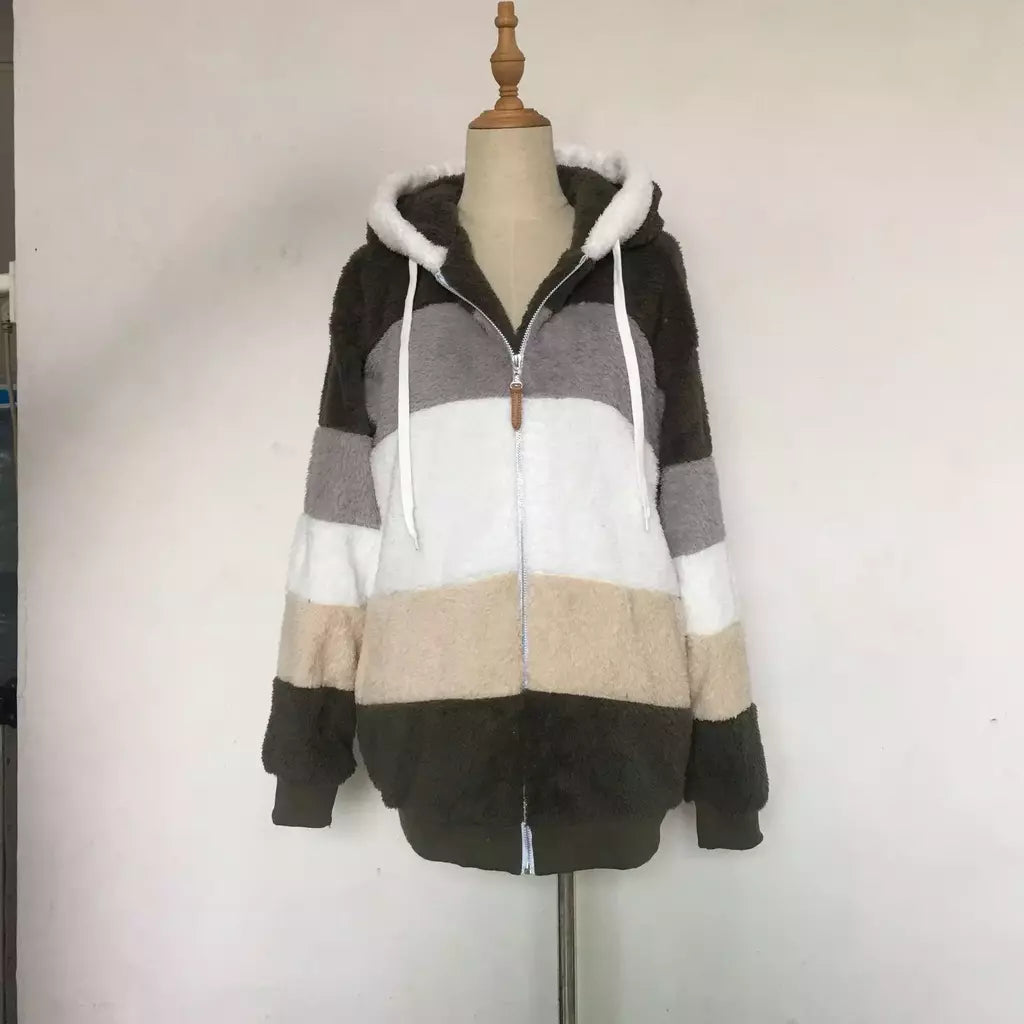 Casaco de capuz extragrande feminino com bolsos macios, streetwear quente, casaco solto, Lady Outerwear, outono, inverno, novo, 2023