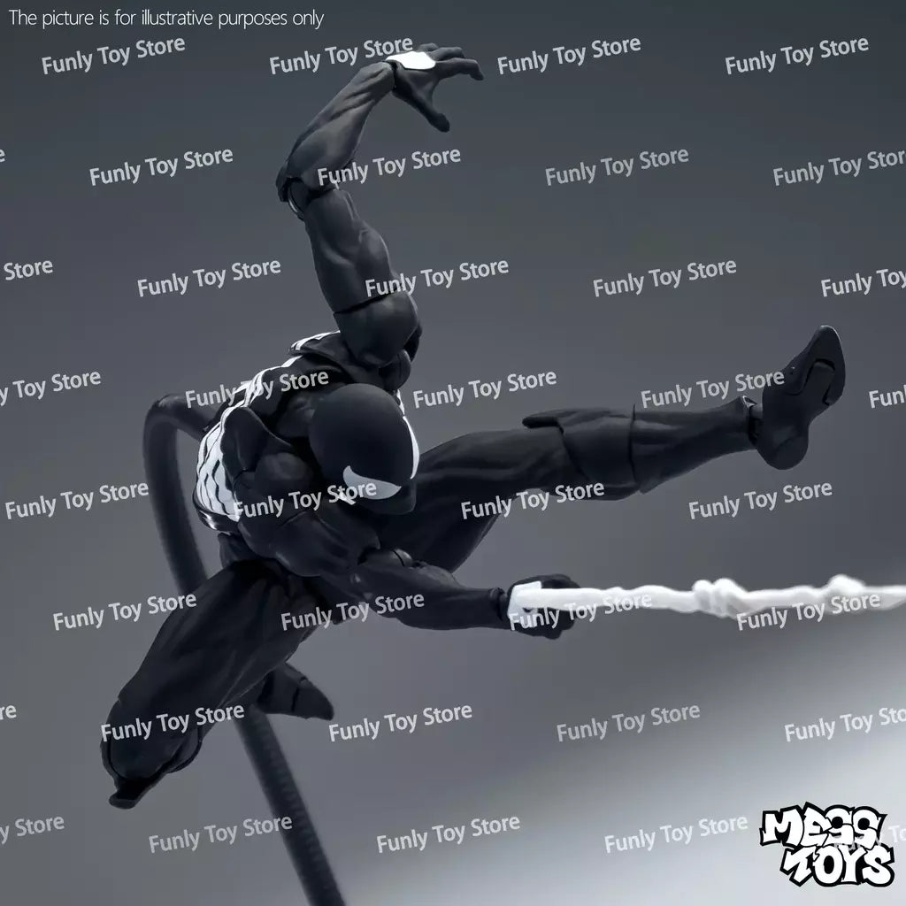 Em estoque brinquedos bagunça homem aranha symbiote spiderman messtoys scarlet aranha terno preto vizinho anime figura de ação presentes brinquedos