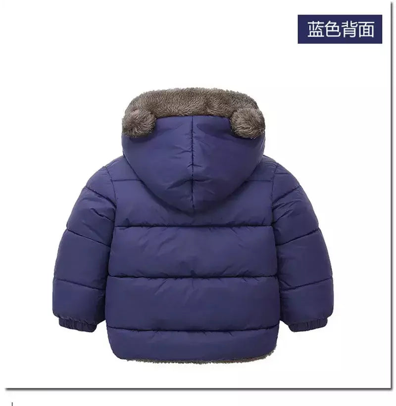 Bebê meninos meninas jaqueta com capuz algodão outerwear crianças grosso casaco de lã cashmere acolchoado jaquetas inverno meninos meninas casacos quentes