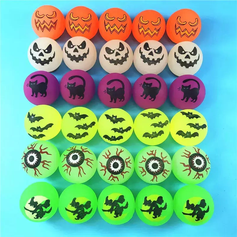 100/10 pçs halloween brilho no escuro bolas saltando brinquedo crianças truque ou deleite presente goodie saco enchimento festa de halloween favores fornecimento