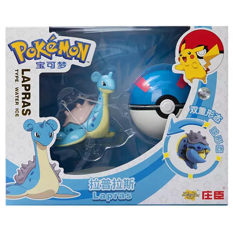 Sobre pokemon anime figura charizard pikachu gyados bolso monstro figura pokeball ação deformação brinquedo modelo crianças presente