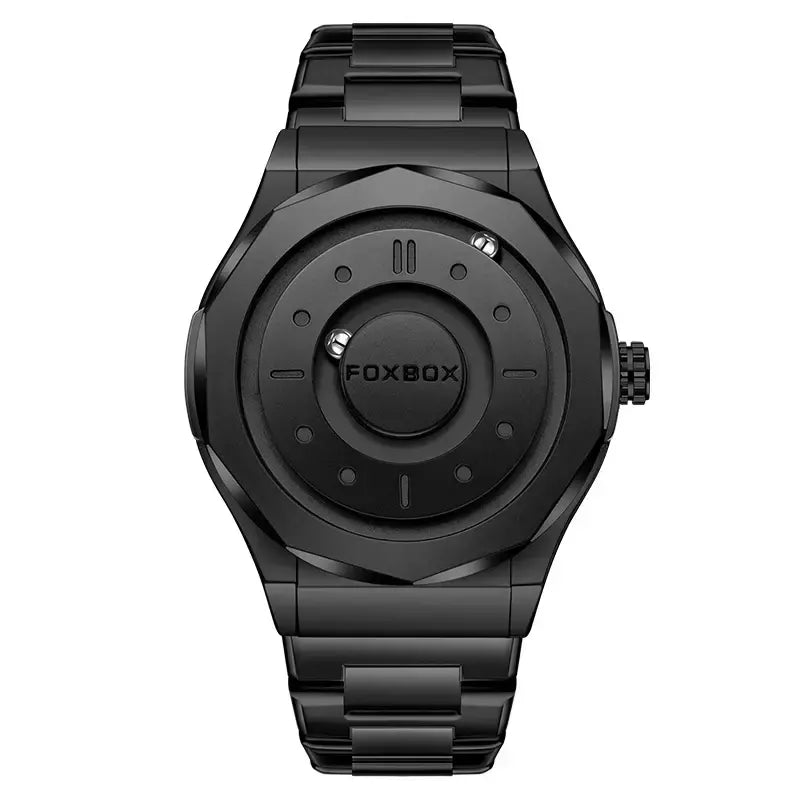 Foxbox criativo rolagem ponteiro força magnética relógios de pulso quartzo masculino esportes ao ar livre relógio à prova dwaterproof água masculino relogio masculino