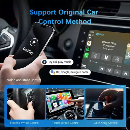Carplay android auto adaptador sem fio para toyota mazda nissan camry suzuki subaru citroen audi mercedes kia ford opel spotify bt