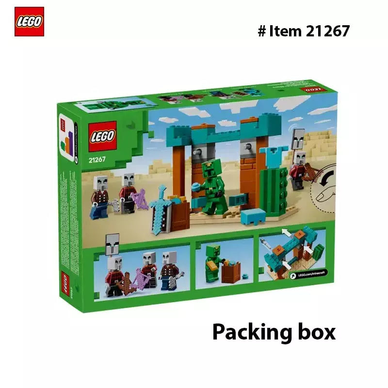 LEGO 21267 Minecraft The Illager Desert Patrol Figuras de brinquedo e playset - Brinquedo Minecraft de construção com 4 figuras para brincar de fingir