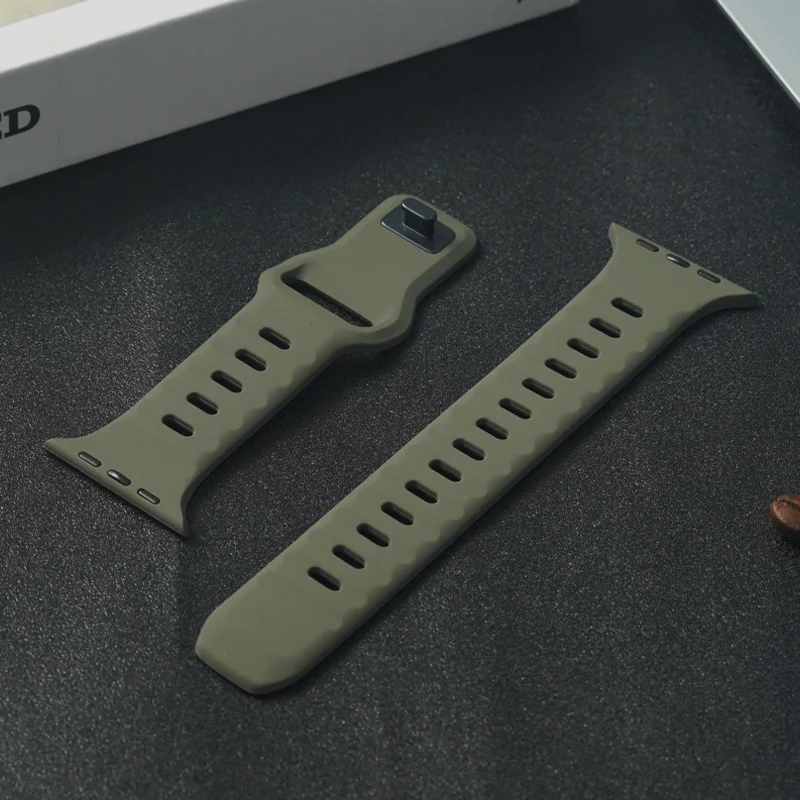 Pulseira esportiva para apple watch ultra 9 8 7 6 se 5 pulseira leve de silicone macio para iwatch 38mm 40mm 42mm 44mm 45mm 49mm