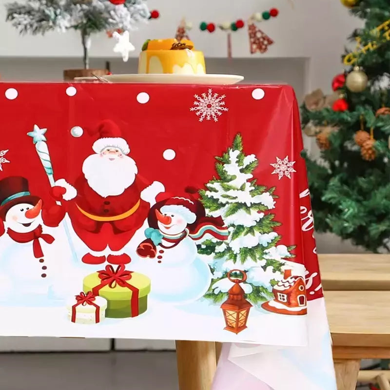 Toalha de mesa Merry Christmas Snowman para decoração de casa, toalha de mesa, inverno, ano novo, 2022, 2024