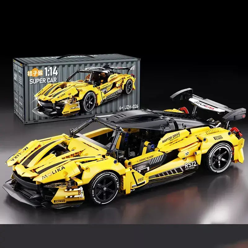 2025 novo 1200 pçs mclaren esportes carro blocos de construção conjunto 1:14 escala kit modelo carro corrida para crianças adulto veículo corrida brinquedos presentes