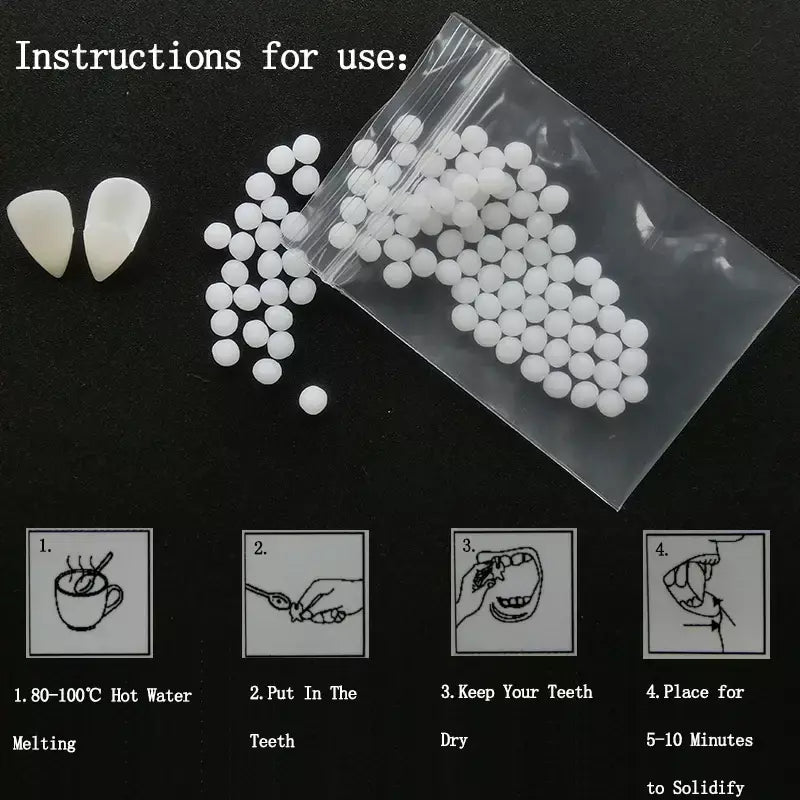 1 par de dentes de vampiro para halloween, presas para dentaduras, adereços para festa, fantasia diy, adereços para cosplay, dentes falsos, presas de resina com cola sólida
