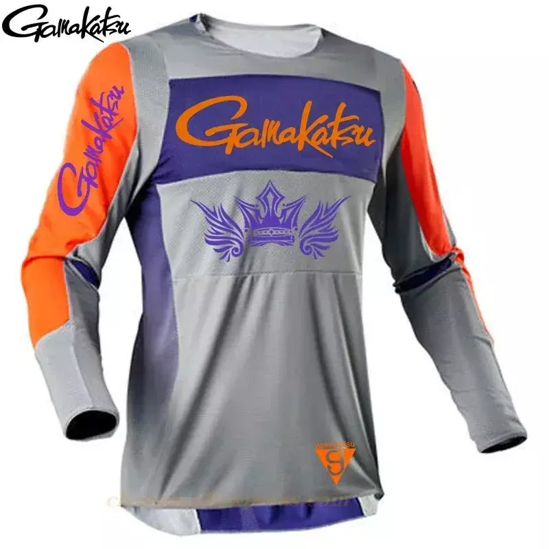 Nova gamakatsu roupas de pesca de secagem rápida sol proteção uv t camisa esportes roupas de pesca camisas de pesca ciclismo wear
