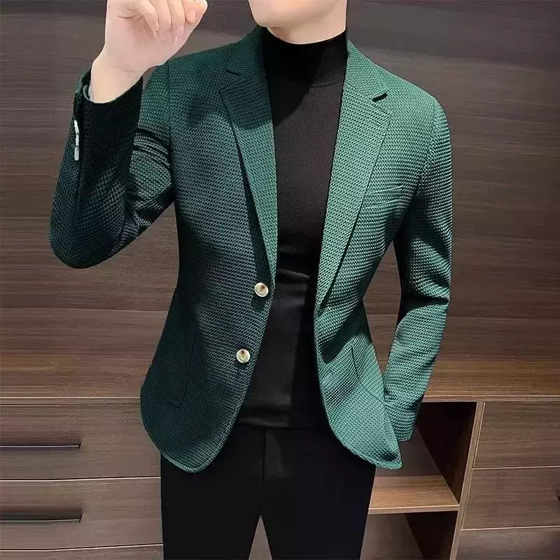 Blazer fino preto slim fit masculino, jaquetas masculinas, casaco de negócios, estilista de luxo, roupas de alta qualidade, novo, 2021