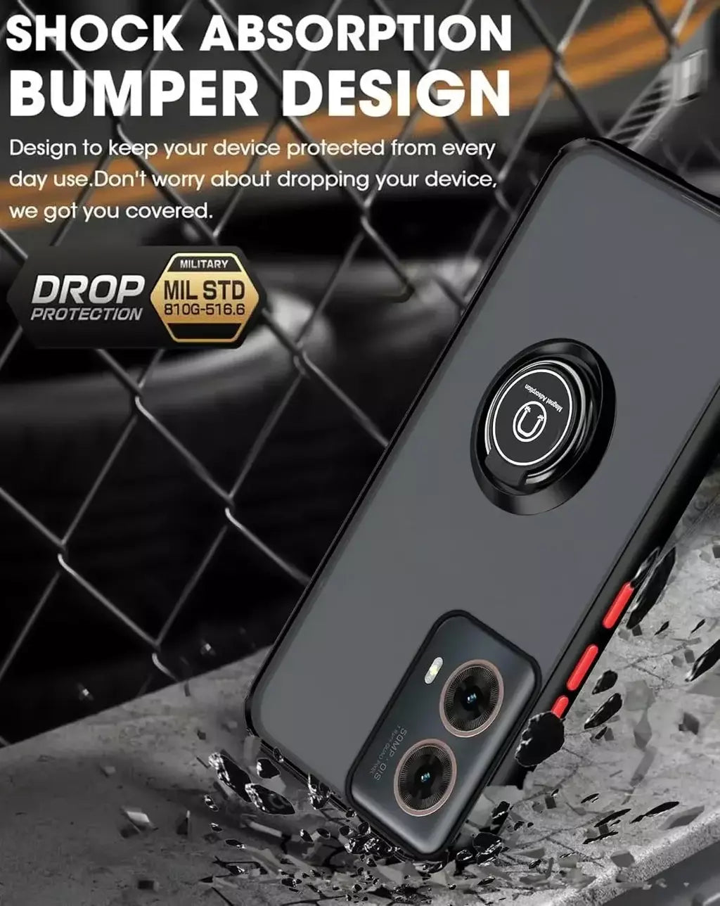 Armadura fosca caso para motorola moto g35 g55 g54 g84 g14 g72 g85 g75 g15 g05 g34 g24 s50 e13 g13 anel titular à prova de choque coque